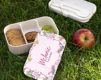Custom Unicorn Bento Box, Custom Lunch Box for Girls, Magical Kids Lunch Container, Cute School Snack Box, Gift for Daughter, Bento Box