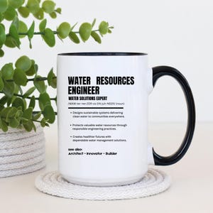 Water Resources Engineer Mug, Water Resources Engineer Gift, Engineer Coffee Mug, Civil Engineer Present, Water Engineer Mug