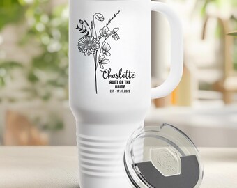 Benutzerdefinierte Tante der Braut Reisebecher, personalisiertes Hochzeitsgeschenk, Hochzeittasse für Tante, benutzerdefinierte Thermobecher