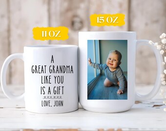 Personalized Grandma Photo Mug, Custom Keepsake Gift