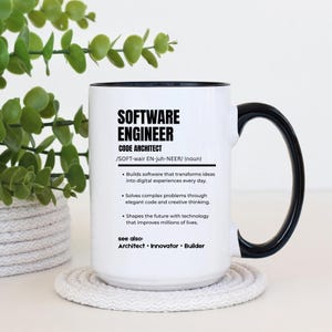 Mug ingénieur logiciel, cadeau ingénieur logiciel, tasse à café, cadeau programmeur, cadeau codage, tasse à café développeur, cadeau pour codeur
