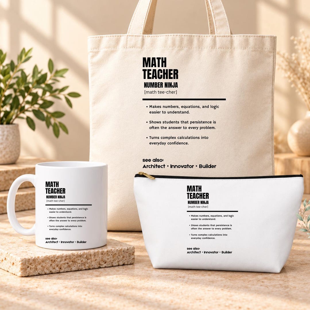 Personalized Math Teacher Gift Set, Math Teacher Gift, Teacher ...