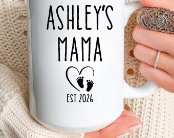Personalized Mama Mug, Mama Coffee Mug, New Mama Gift, Mama Mug EST 2026, Custom Mama Mug, Pregnancy Announcement Gift