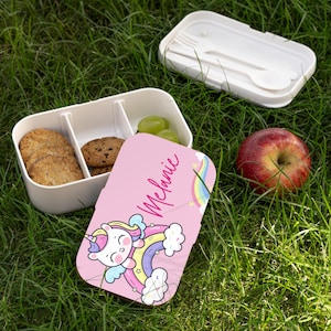 Personalized Unicorn Bento Box, Custom Lunch Box for Girls, Magical Kids Lunch Container, Cute School Snack Box, Gift for Daughter, Bento
