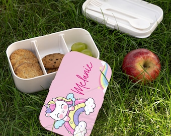 Personalized Unicorn Bento Box, Custom Lunch Box for Girls, Magical Kids Lunch Container, Cute School Snack Box, Gift for Daughter, Bento