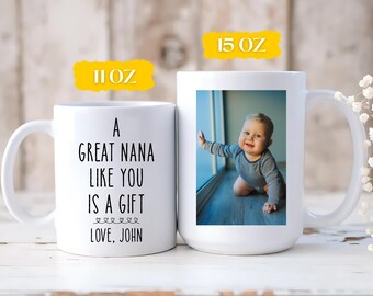 Personalized Nana Mug, Custom Photo Nana Coffee Mug, Gift For Grandma Nana, Personalized Grandma Mug, Nana Birthday Gift