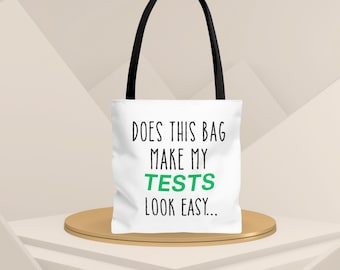Funny Teacher Tote Bag, Does This Bag Look Easy Tests Quote, Grading Papers Gift, Back to School Canvas Tote Bag, Reusable