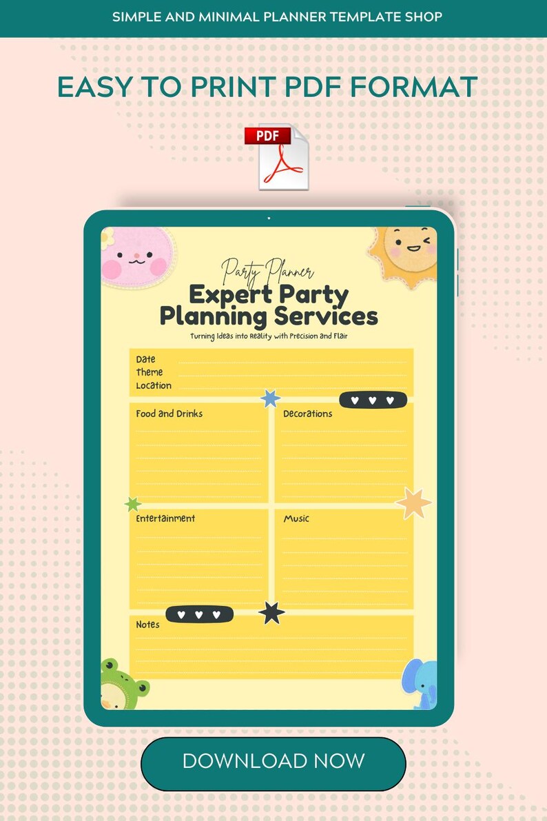 Kids Birthday Party Planner, Canva Editable, Printable PDF - Etsy