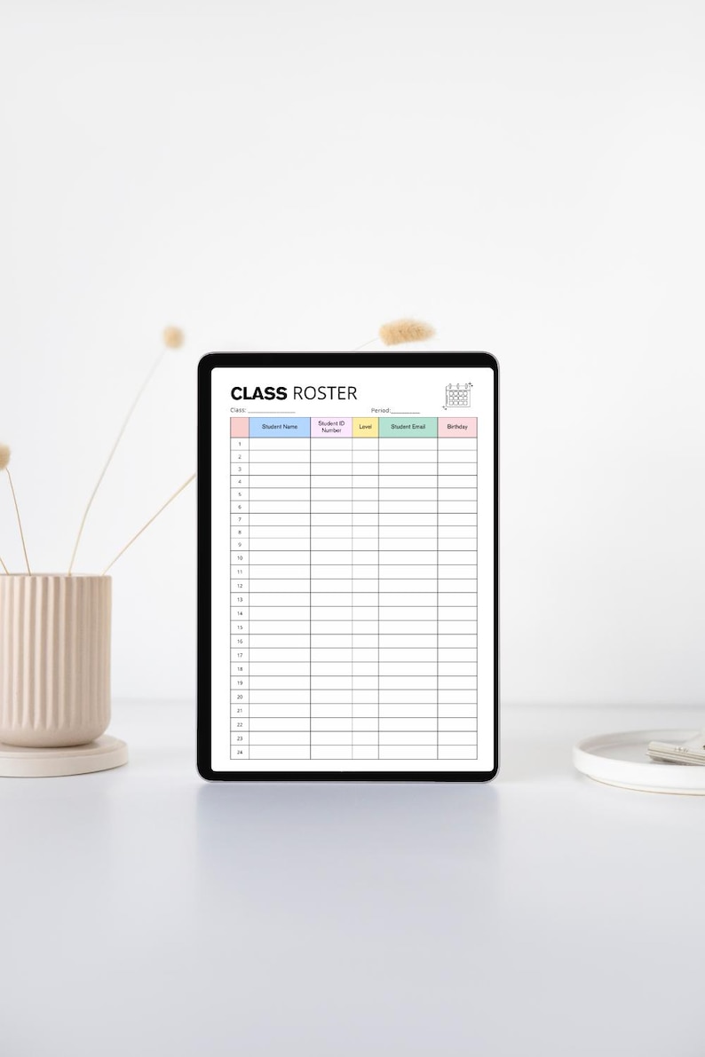Classroom Roster Display Printable Class Roster Template, Teacher Organizer (editable PDF, A4/US ...