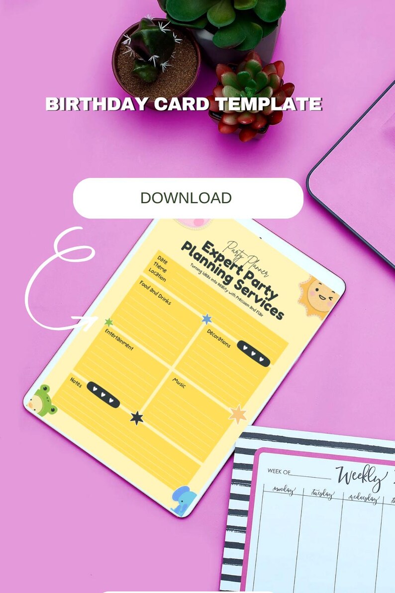 Kids Birthday Party Planner, Canva Editable, Printable PDF - Etsy