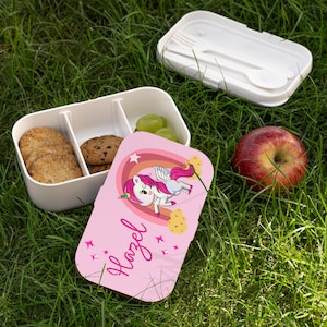 Personalized Unicorn Bento Box, Custom Lunch Box for Girls, Magical Kids Lunch Container, Cute School Snack Box, Gift for Daughter, Bento