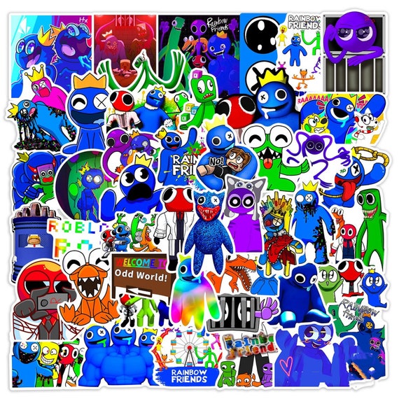 Rainbow Friends Blue Crown Drool Roblox Game Fun Adventure Decal Sticker 🌈