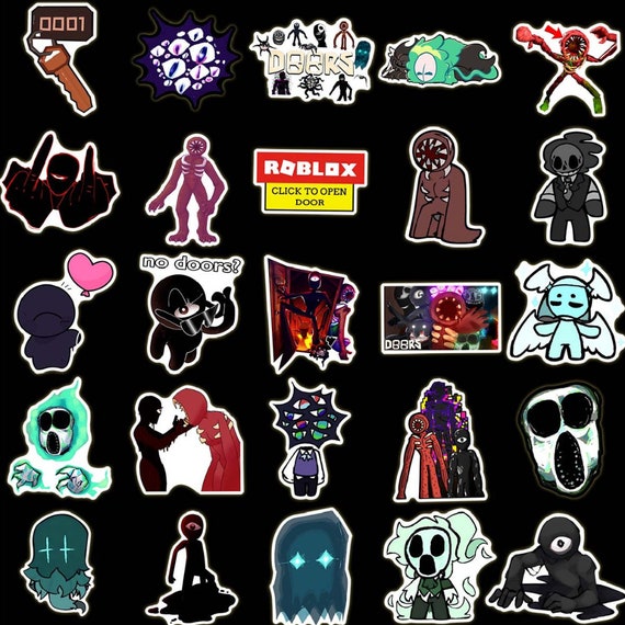 50 Pieces Of Doors Roblox Figure-door Panic Escape Game Stickers