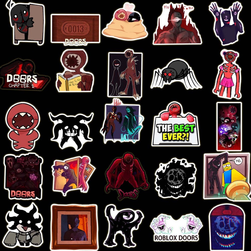 50pcs Doors Roblox Figure Stickers Decals Anime Figure Pvc 