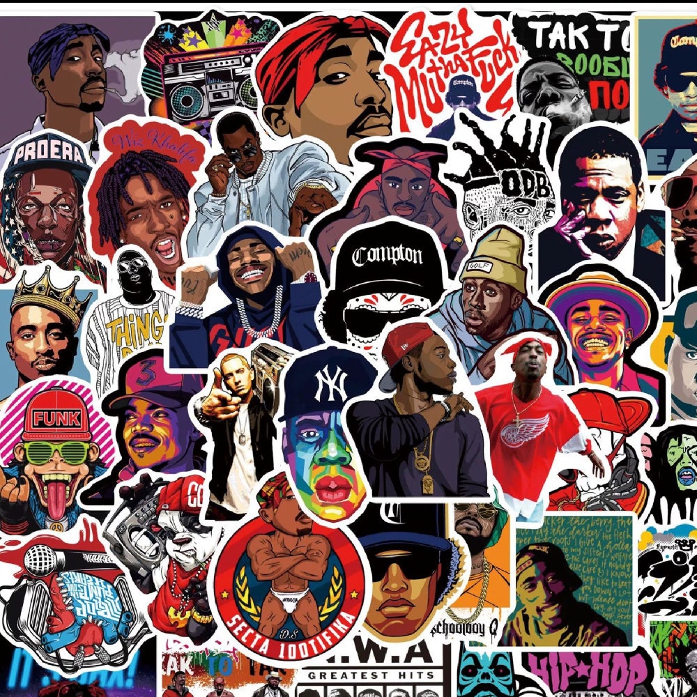 Landelijk pop deadline 50 Pcs Hiphop Music Cool Rapper Stickers DIY Travel Luggage - Etsy