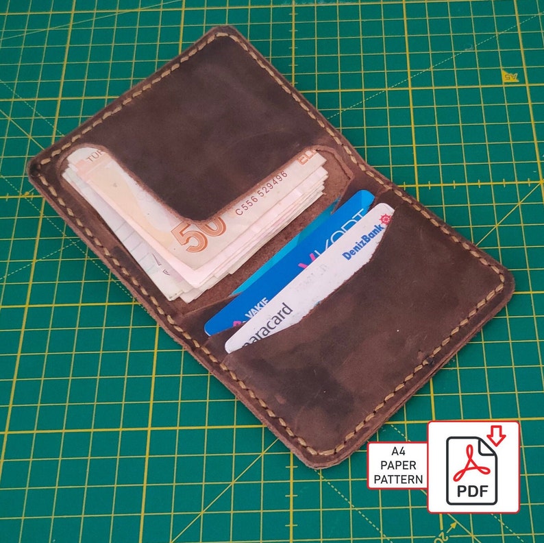 Easy to Make Bifold Leather Wallet and Card Holder Pattern Etsy