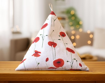 Tablet Pillow with Poppies design, ergonomic book support, reading cushion, iPad stand, e-reader beanbag, Kindle holder, gift for readers