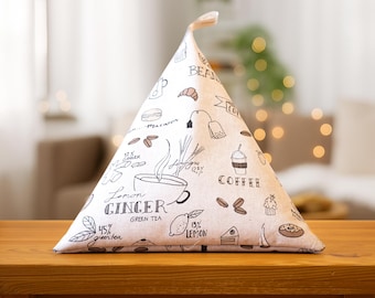 Tablet Pillow with High Coffee print, ergonomic book support, reading cushion, iPad stand, e-reader beanbag, Kindle holder, gift for readers