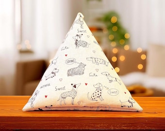 Tablet Pillow with Cute Dogs design, ergonomic book support, reading cushion, iPad stand, e-reader beanbag, Kindle holder, gift for readers