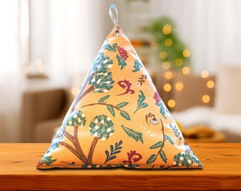 Tablet Pillow with Leafy Branches, ergonomic book support, reading cushion, iPad stand, e-reader beanbag, Kindle holder, gift for readers
