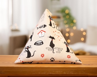 Tablet Pillow with Black Cats design, ergonomic book support, reading cushion, iPad stand, e-reader beanbag, Kindle holder, gift for readers