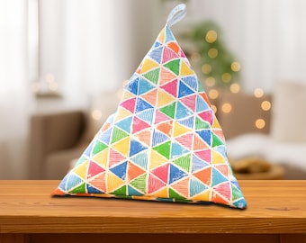 Tablet Pillow with Happy Color print, ergonomic book support, reading cushion, iPad stand, e-reader beanbag, Kindle holder, gift for readers