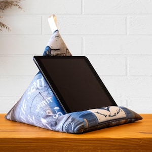 Tablet Pillow Shipping, iPad holder, book stand, e-reader beanbag, Kindle stand, reading accessory, ergonomic lap cushion, gift