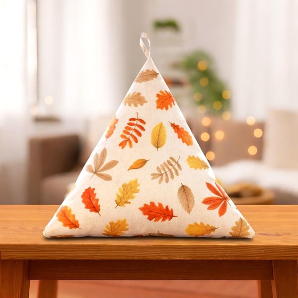 Tablet Pillow with Autumn leaves | Ergonomic book support, reading cushion, iPad stand, e-reader beanbag, Kindle holder, gift for readers