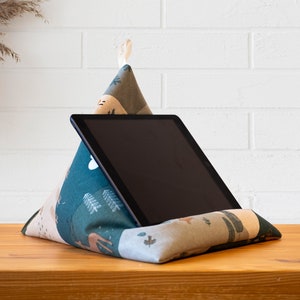 Tablet Pillow Spring Animal, iPad holder, book stand, e-reader beanbag, Kindle stand, reading accessory, ergonomic lap cushion, gift