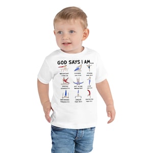God Says I Am Shirt Gymnastics, Gymnastics Shirt Family, Gymnast Christian Shirt, Gymnastic Shirt Toddler, Gymnast Shirts Kids