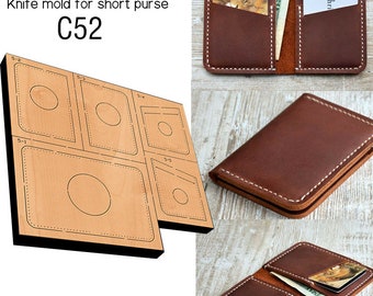Handmade leather knife mold DIY hand knife mold laser knife mold custom card bag zero wallet knife mold C52