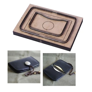 Kartenhalter falten kleine Brieftasche stanzen Messer Form Hand Stanzwerkzeug Vorlage DIY Lederhandwerk