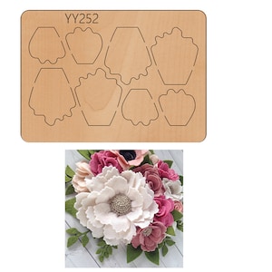 La fustella in legno per appunti con taglierino, la fustella in legno a forma di fiore YY252 è compatibile con la maggior parte delle fustelle manuali