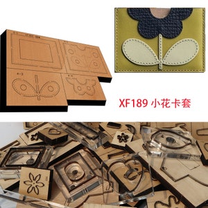 Nouveau Japon Lame En Acier En Bois Matrice Fleur Carte Sac Portefeuille En Cuir Artisanat Poinçon Outil À Main Couper Couteau Moule XF189