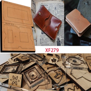 Nuovo stampo in legno con lama in acciaio giapponese, pieghevole, confezione di biglietti a metà, punzone per artigianato in pelle, utensile manuale, stampo per coltello da taglio XF279