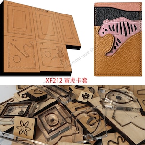Nouveau japon lame en acier en bois zodiaque tigre carte pack portefeuille en cuir artisanat poinçon outil à main coupe couteau moule XF212