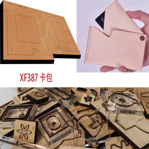 Nuovo stampo in legno con lama in acciaio giapponese, porta carte, punzone artigianale in pelle, utensile manuale, stampo per coltello da taglio XF387