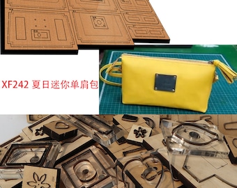 Nuevo troquel de madera con hoja de acero japonés para minibolso de hombro de verano, herramienta manual para manualidades en cuero, punzón para cortar cuchillo, molde XF242