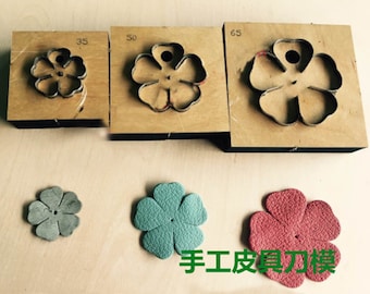 Japan Steel Blade DIY Leather Craft Five Petal Flower Die Cutting Knife Mould Wooden Die Cutter Leather Punch Crafts Kraft Tool