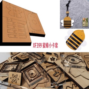 Nouveau japon lame en acier en bois matrice abeille jeu de cartes d'accès en cuir artisanat poinçon outil à main coupe couteau moule XF399