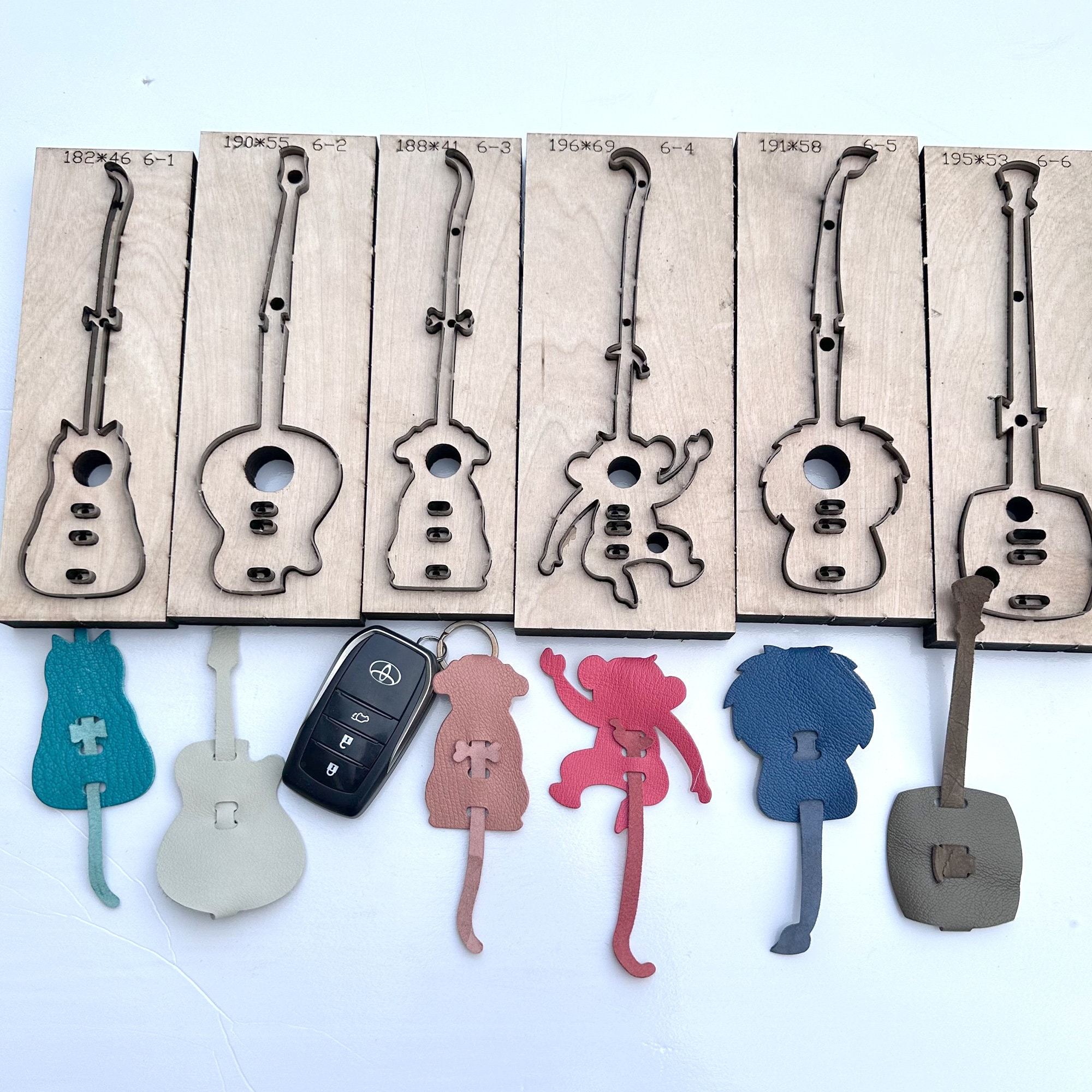 Animal keychain pendant Guitar Key Knife die custom die cutting | cutting die | Leather craftsman Cat keychain pendant | cutting die