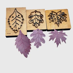 3er Set Leder Stanzformen - Ahorn Eiche Weide Blatt Stanzform für DIY Leder Handwerk Schmuck Ohrring Herstellung