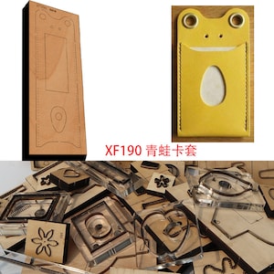 Nuovo stampo in legno con lama in acciaio giapponese, piccolo pacchetto di carte a forma di rana, pacchetto di carte, portafoglio, punzone artigianale in pelle, utensile manuale, coltello da taglio, stampo XF190