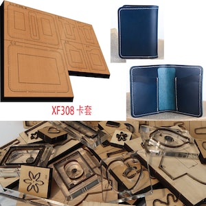 Nouveau japon lame en acier en bois bouclier porte-cartes portefeuille en cuir artisanat poinçon outil à main coupe couteau moule XF308