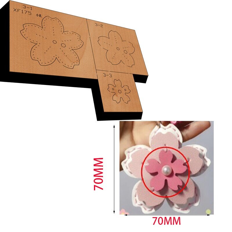 花型抜き型 桜型抜き型 レザーパンチダイセット、レザークラフト用