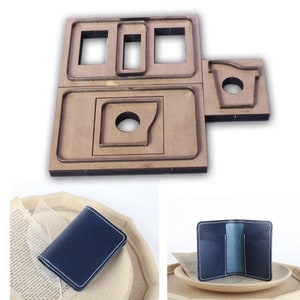 Portfel na karty nóż do wycinania matryc metalowy otwór dziurkacz ostrze 10,5x8x1cm DIY rzemiosło skórzane