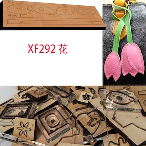 Nieuwe Japan Stalen Mes Houten Gestanst tulp tas charme Leer Craft Punch Handgereedschap Cut Mes Schimmel lederen ambachtelijk gereedschap: