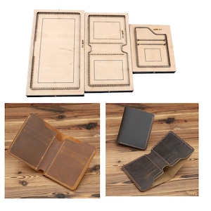 Porte-cartes simple portefeuille matrices de découpe couteau moule métal évidé poinçon outil lame 9,5 x 11 cm artisanat du cuir bricolage