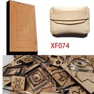 Nueva hoja de acero japonesa para troqueles de madera, billetera, artesanía de cuero, perforadora, herramienta de mano, cortador de bolsillo con tapa trasera, bolsa de tarjeta, molde de cuchillo XF074
