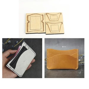Tarjetero de fácil fabricación, billetera, troquelado, molde de cuchillo, herramienta de punzón hueco de metal, hoja de acero de 11 x 7 cm, artesanía de cuero DIY